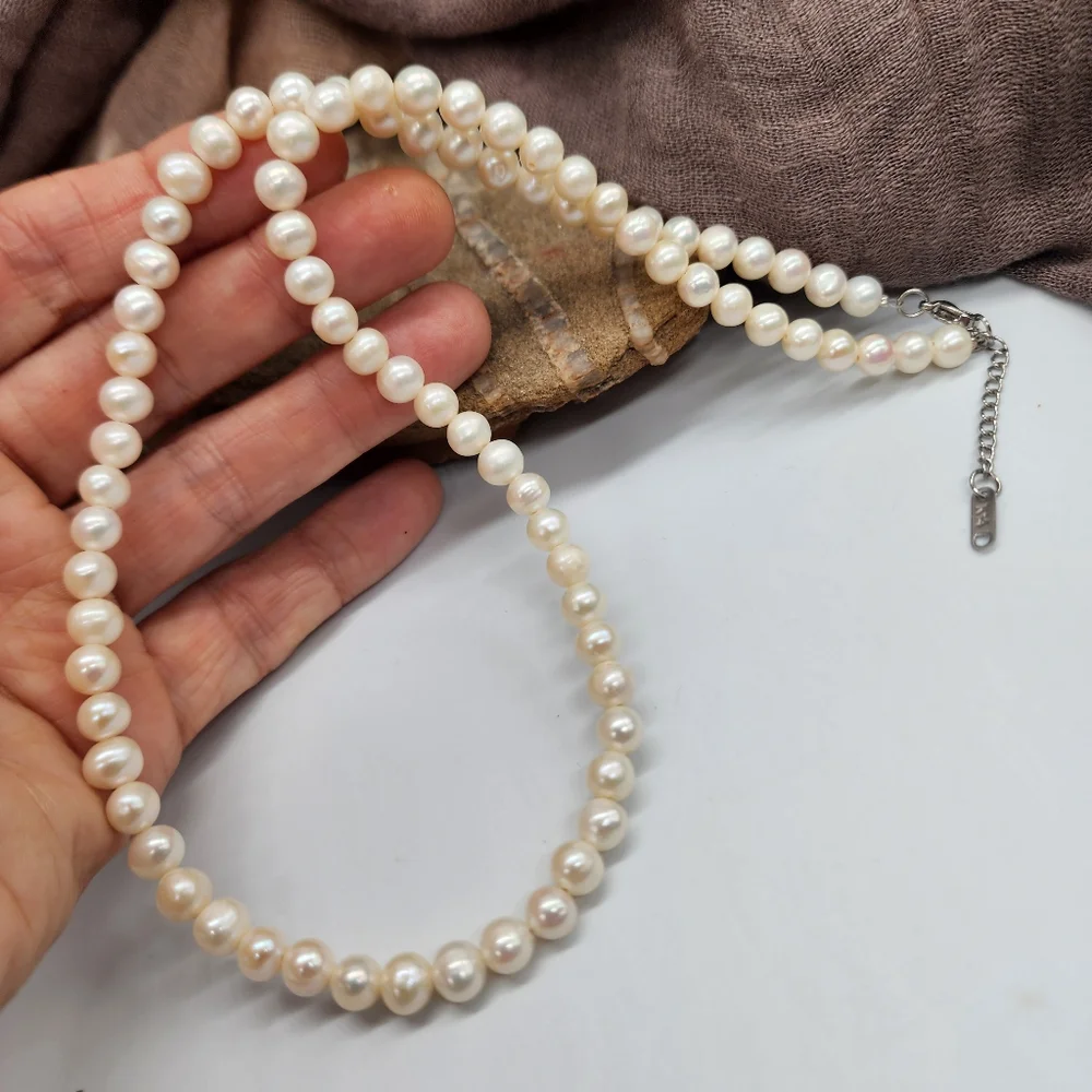 Men's Pearl Necklace Celebrity Men's Designer Natural Pearls for Man